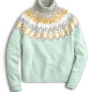 J. Crew mint green sequin sweater xs
